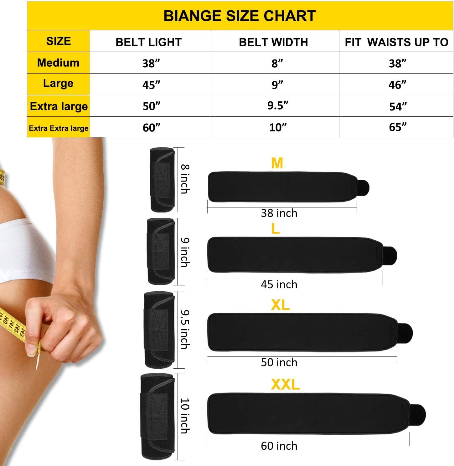 Biange Waist Trainer for Women Men Sweat Belt Waist Trimmer Belly
