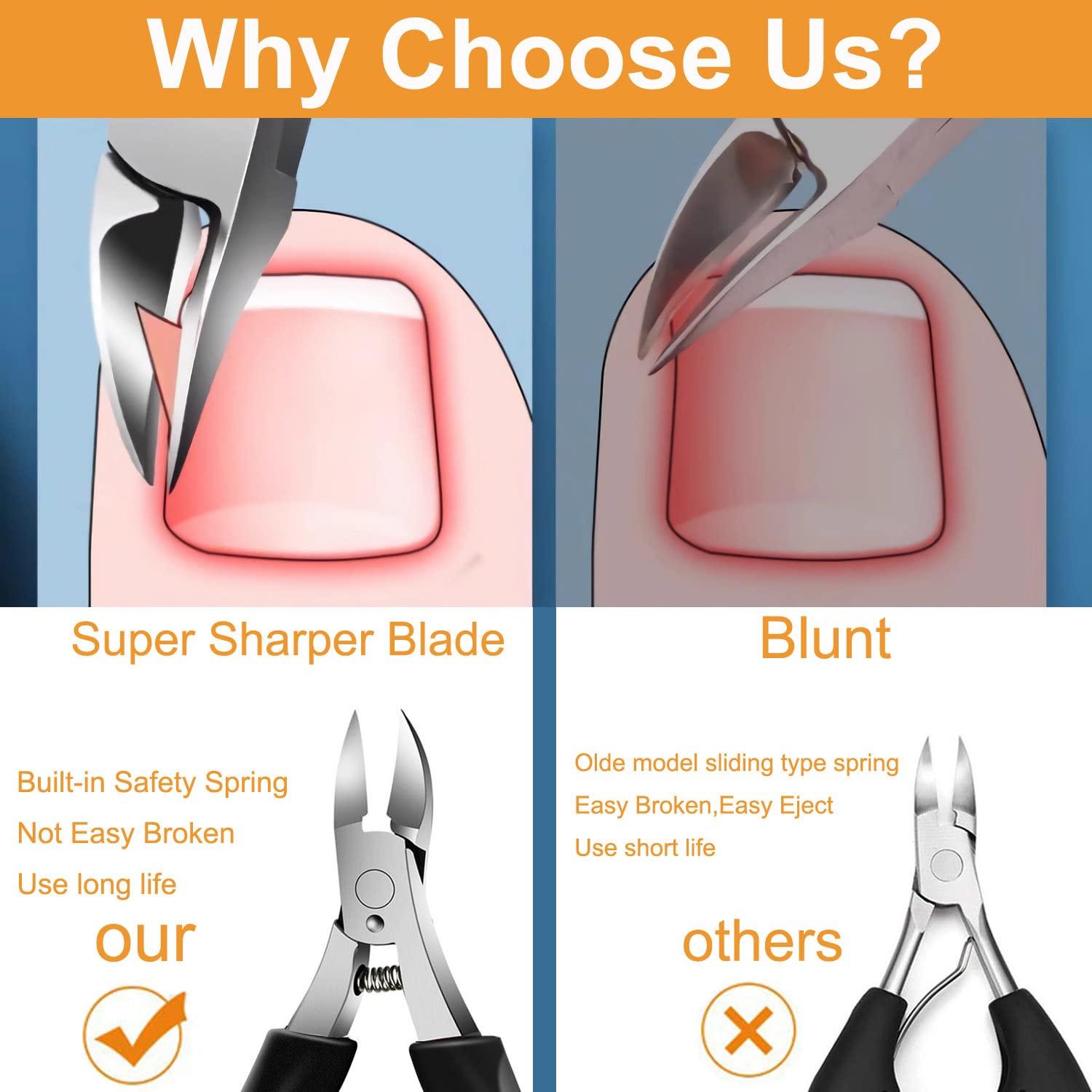 Ingrown Toenail Treatment Kit - 12pcs Pedicure Tools for Thick Nails ...