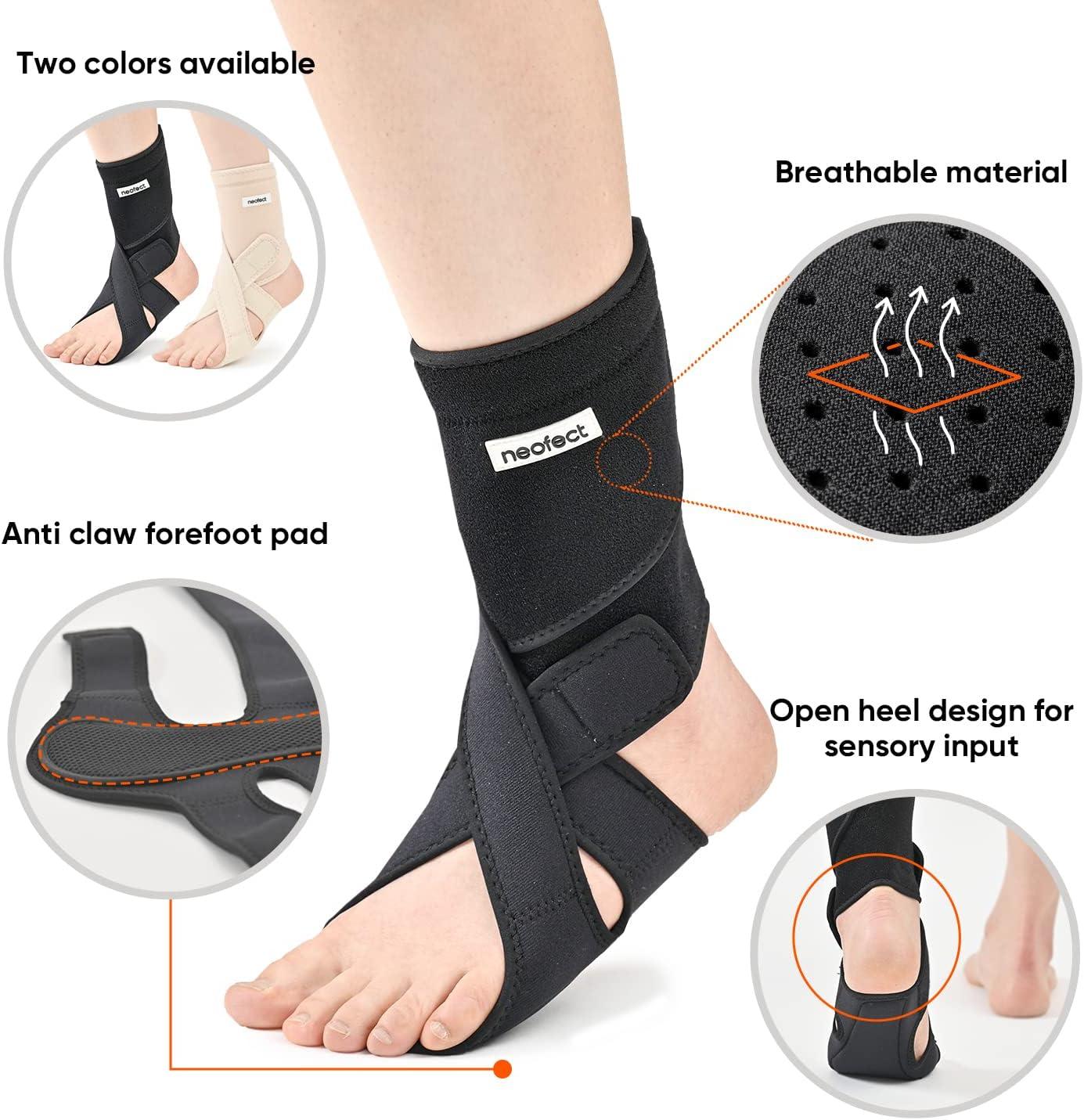 NEOFECT Drop Foot Brace Black Left AFO Foot Drop Brace for Walking, Drop Foot Brace with Shoes