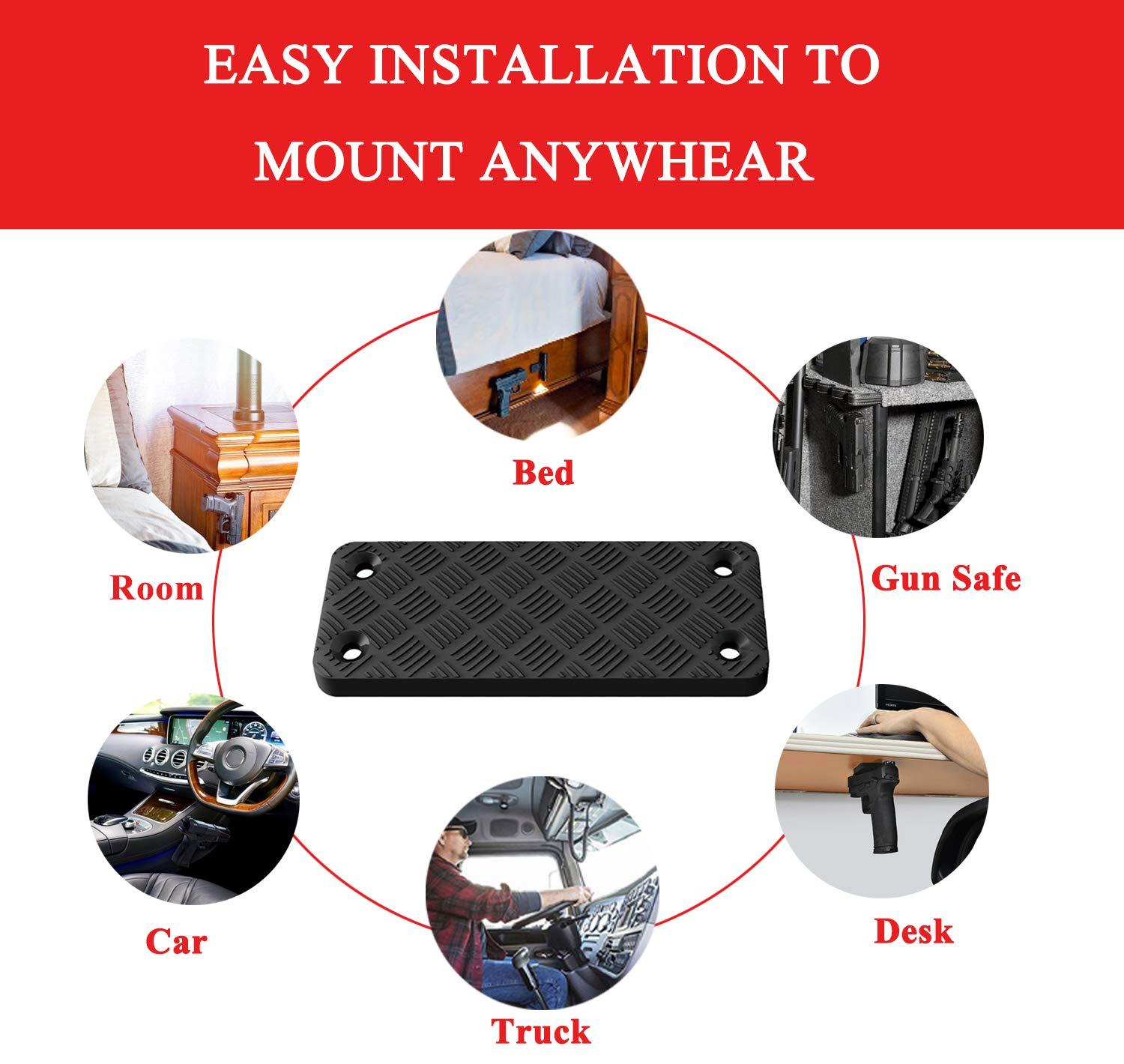 Gun Mount Holder 2 Pack 55 lb Rating Rubber Coated Gun