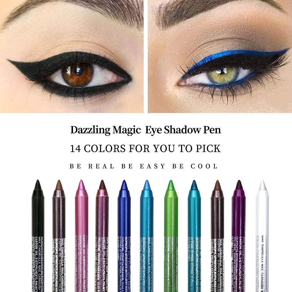 10 Colors Eyeliner Pencil for Women, Glitter Blue Eye Liners Kit