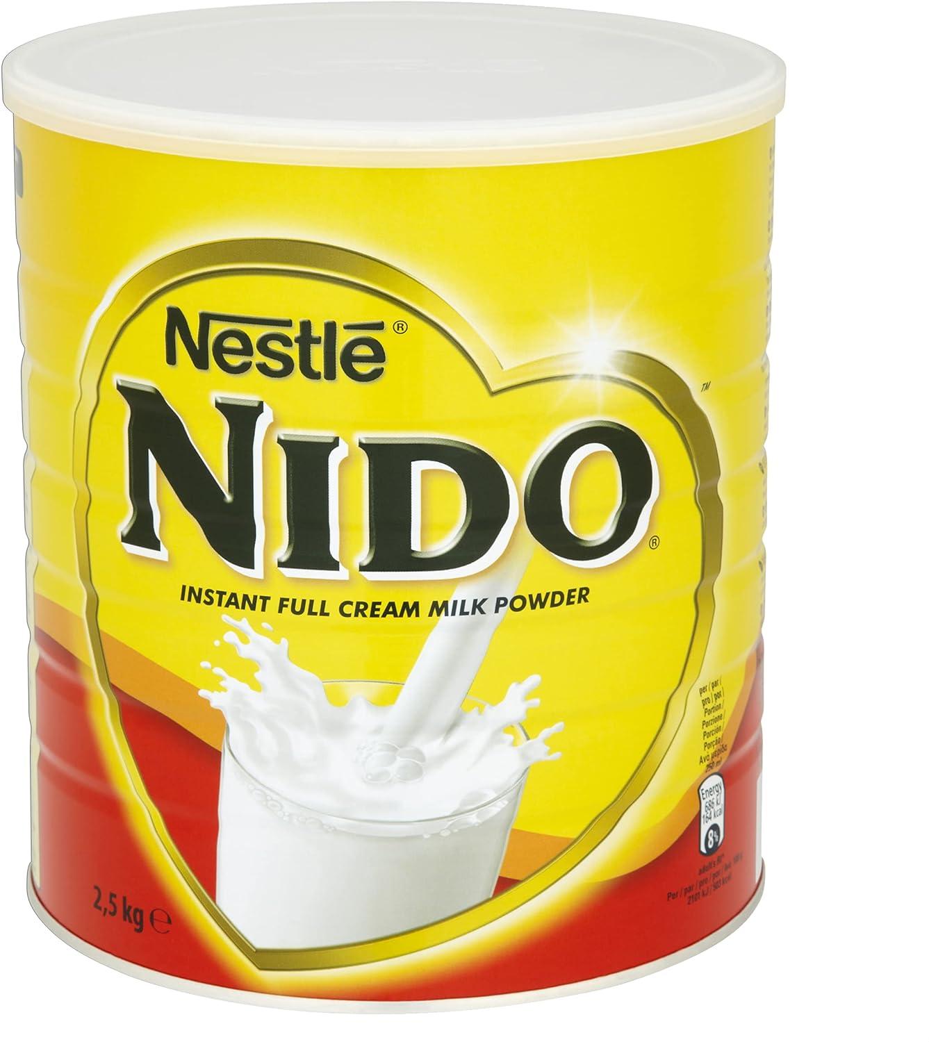 Nido Instant Full Cream Milk Powder Substitute for Fresh Milk For Tea & Coffee 2.5kg Tin