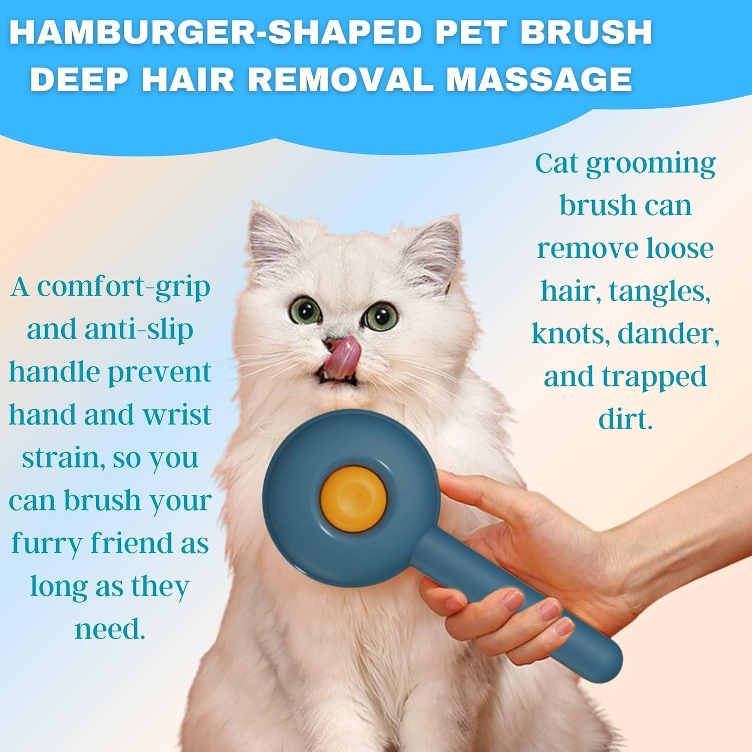 Cat Grooming Brush for Long/Short Haired Cats Self Cleaning