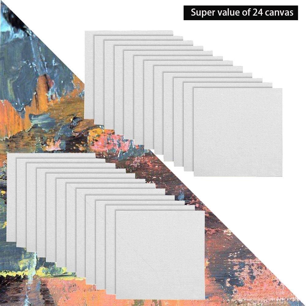 Dele 24 Pack Mini 4x4 Canvas Panels - Acid Free Artist Boards for Oil ...