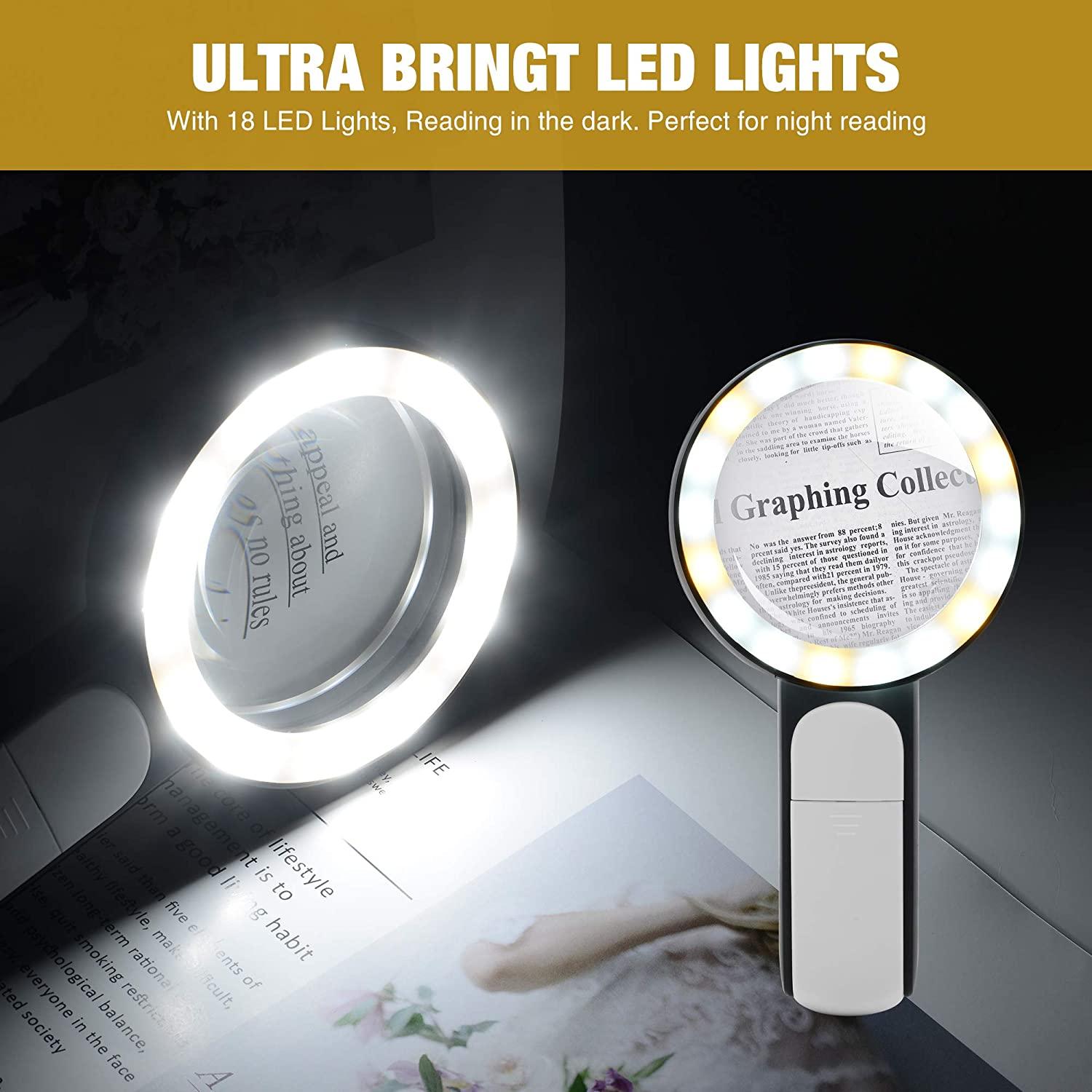 new led 30x magnifying glass handheld