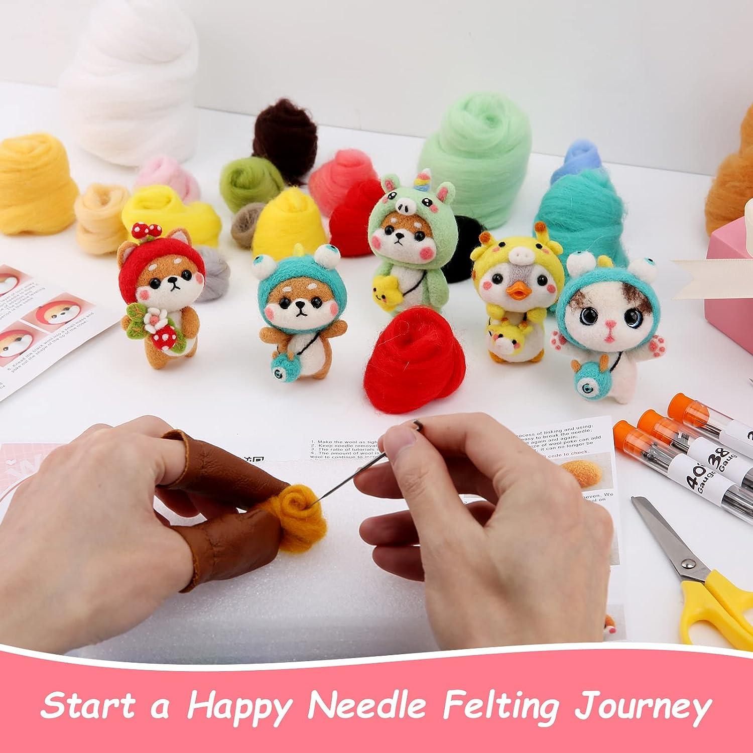 1 Set DIY Needle Felt Kit Handmade Doll Wool Felting Starter Materials