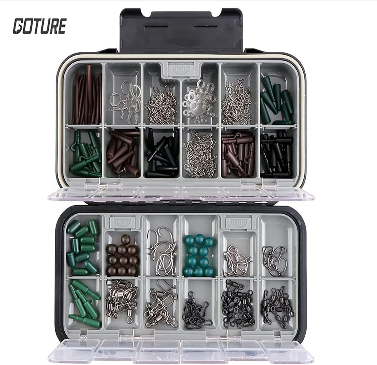 Goture Waterproof//2-sided//Fishing-Lure-Boxes-Bait,Small-Case, Mini-Box  Storage Containers NEW TYPE Large/Black