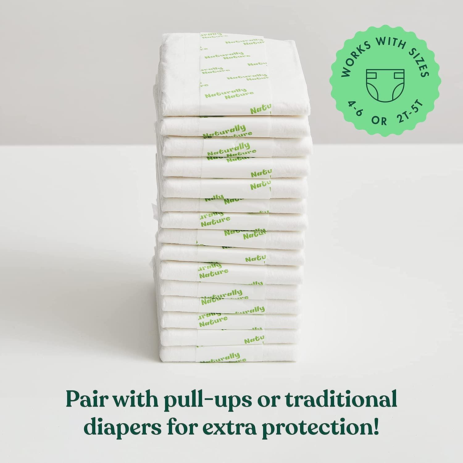 Naturally Nature Overnight Diaper Doubler Booster Pads with Adhesive