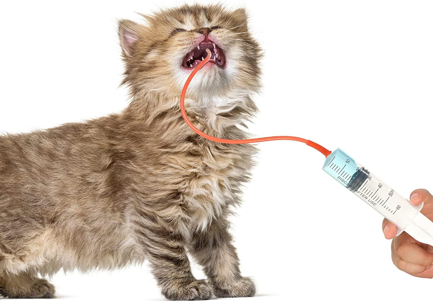 7 Pack Tube Feeding Kit for Puppies Puppy Feeding Tube Includes 3 Pack 8 FR Red Feeding Tubes, 3