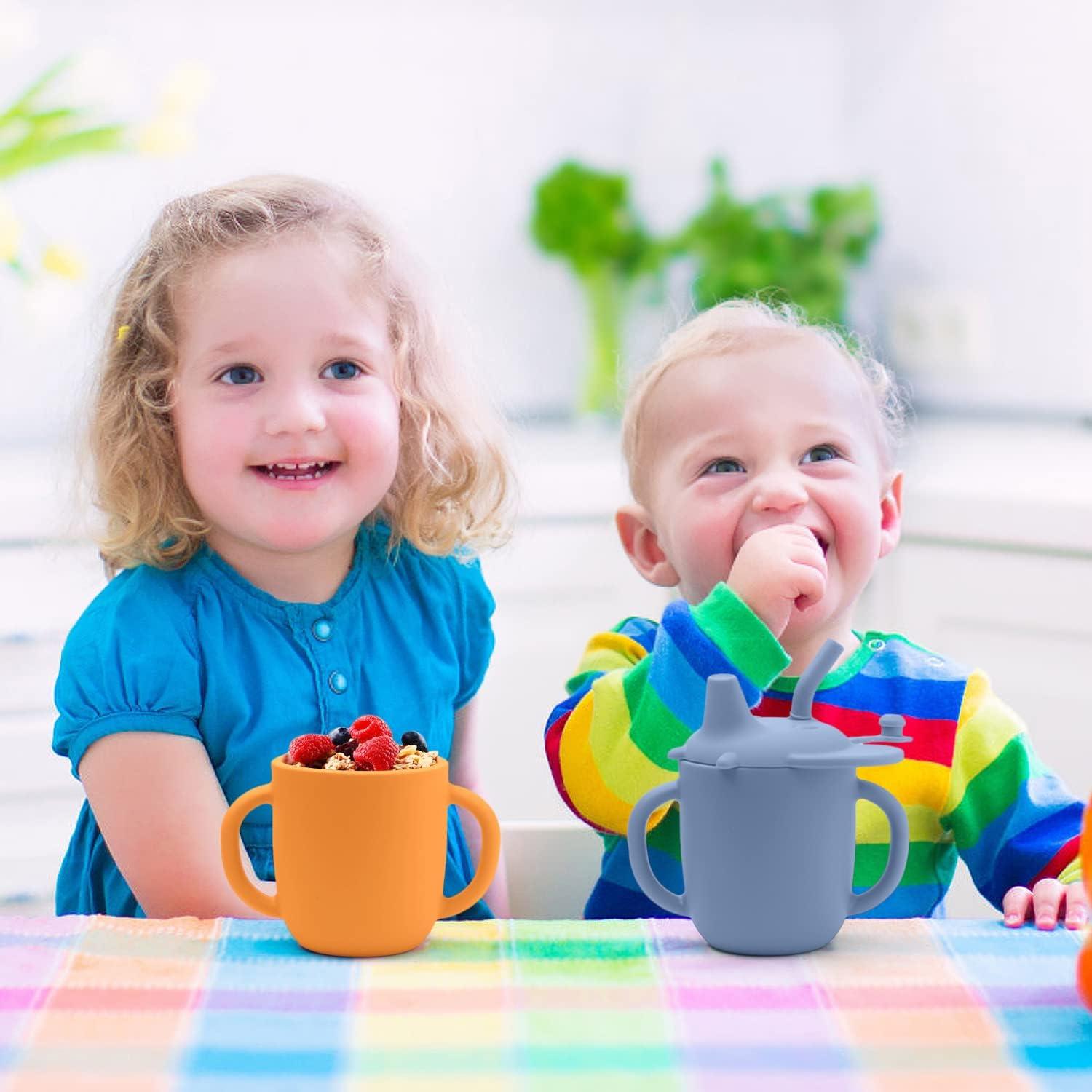 Silicone Straw Sippy Cup for Toddlers | Spill-Proof with Handles