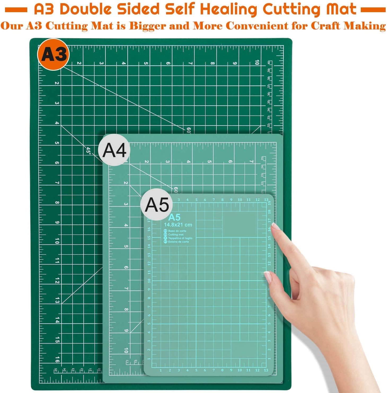 WellieSTR 1pc Double Side A3 Cutting Mat Translucent Self Healing Craft PVC  Cutting Pad Cushion Plate Tool 45x30cm Sewing Cutting Board
