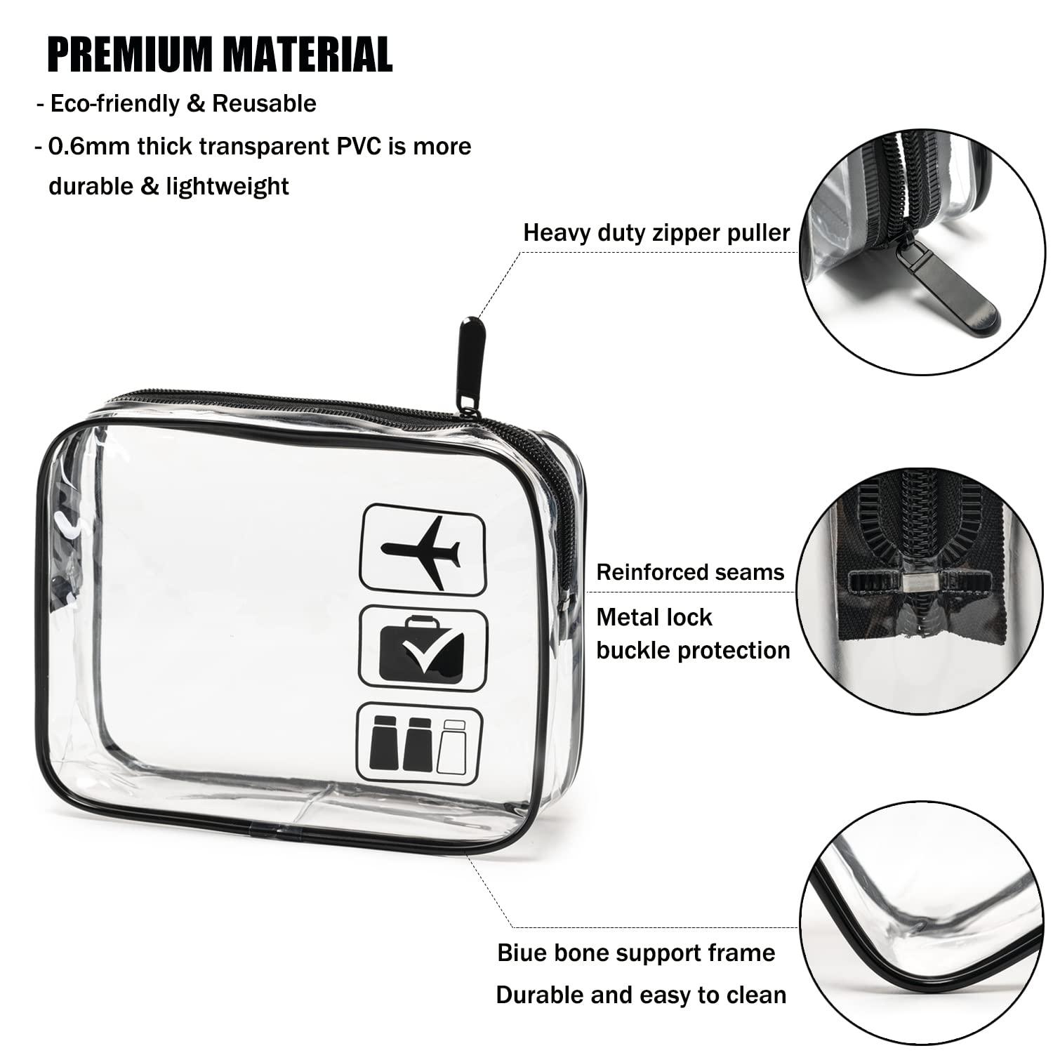 thumbnail image 2 of Clear TSA Approved Toiletry Bag, Quart Size Travel Organizer, Water 2 of 10