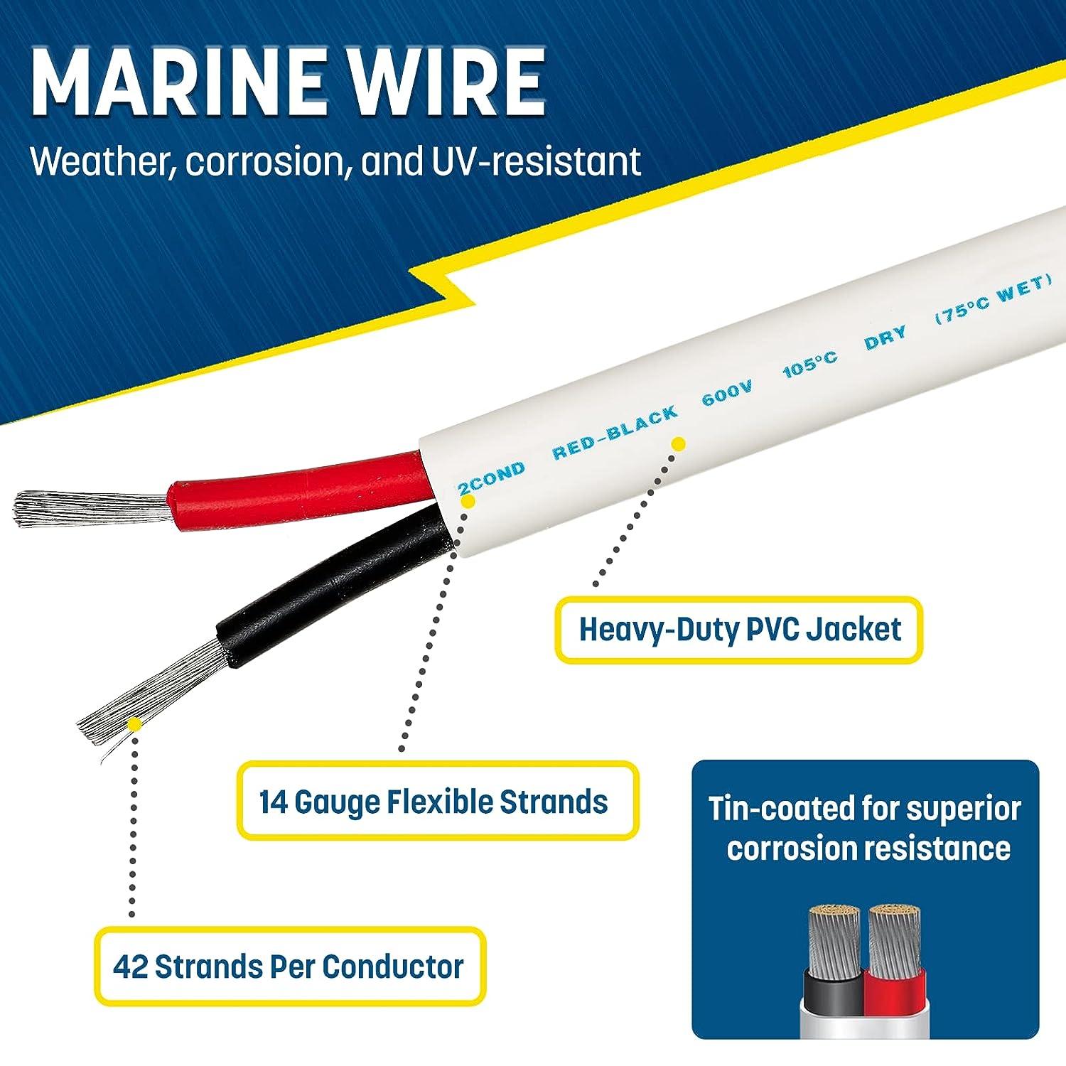 Cable Marino GS Power 14 AWG - 30m Negro Rojo Resistente Agua UV Automoción