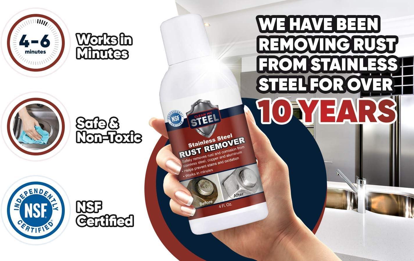CLEAN MY STEEL Premium Stainless Steel Cleaner & Rust Remover 4 oz