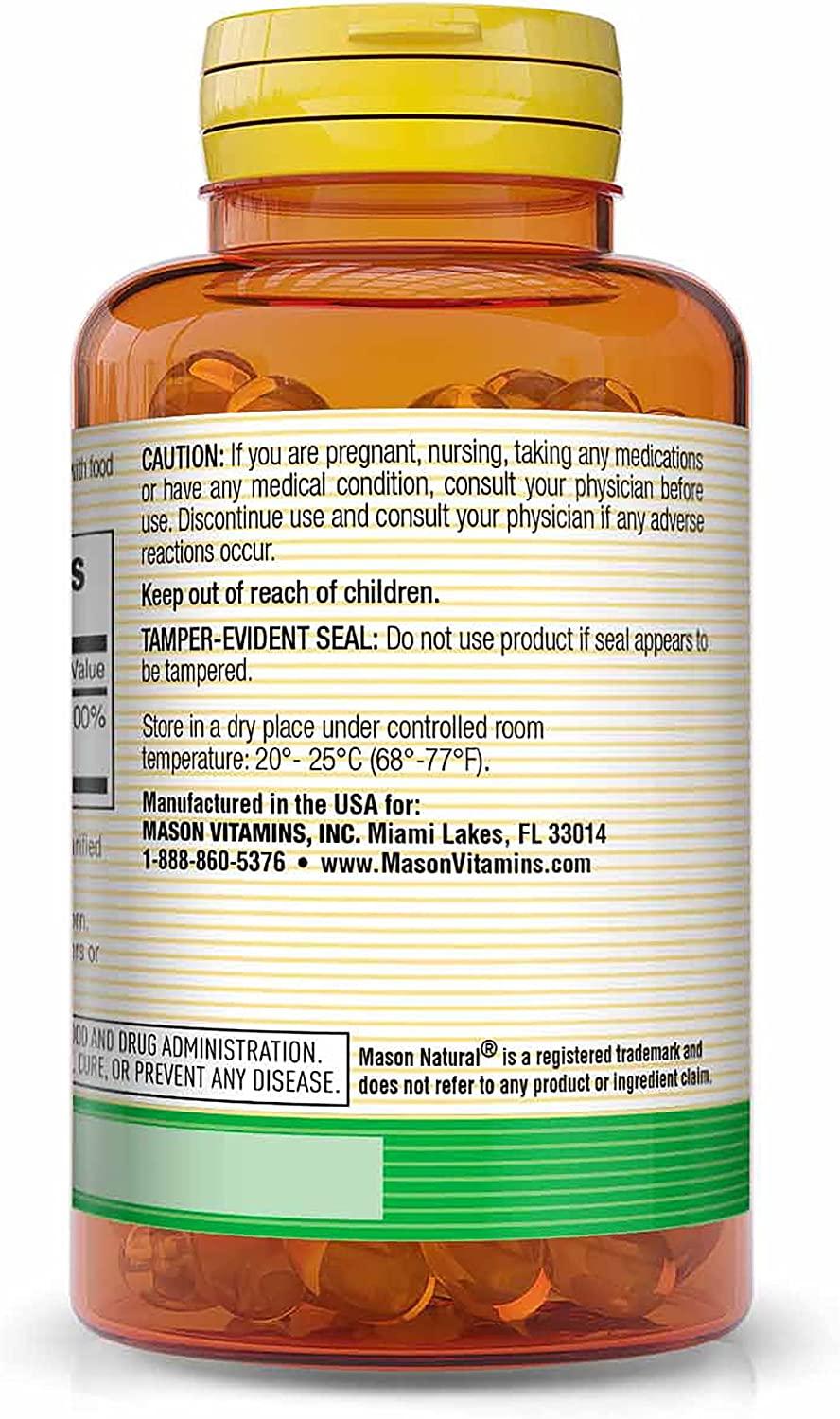 Mason Natural Vitamin E 180 mg (400 IU) 100 Softgels for Antioxidant