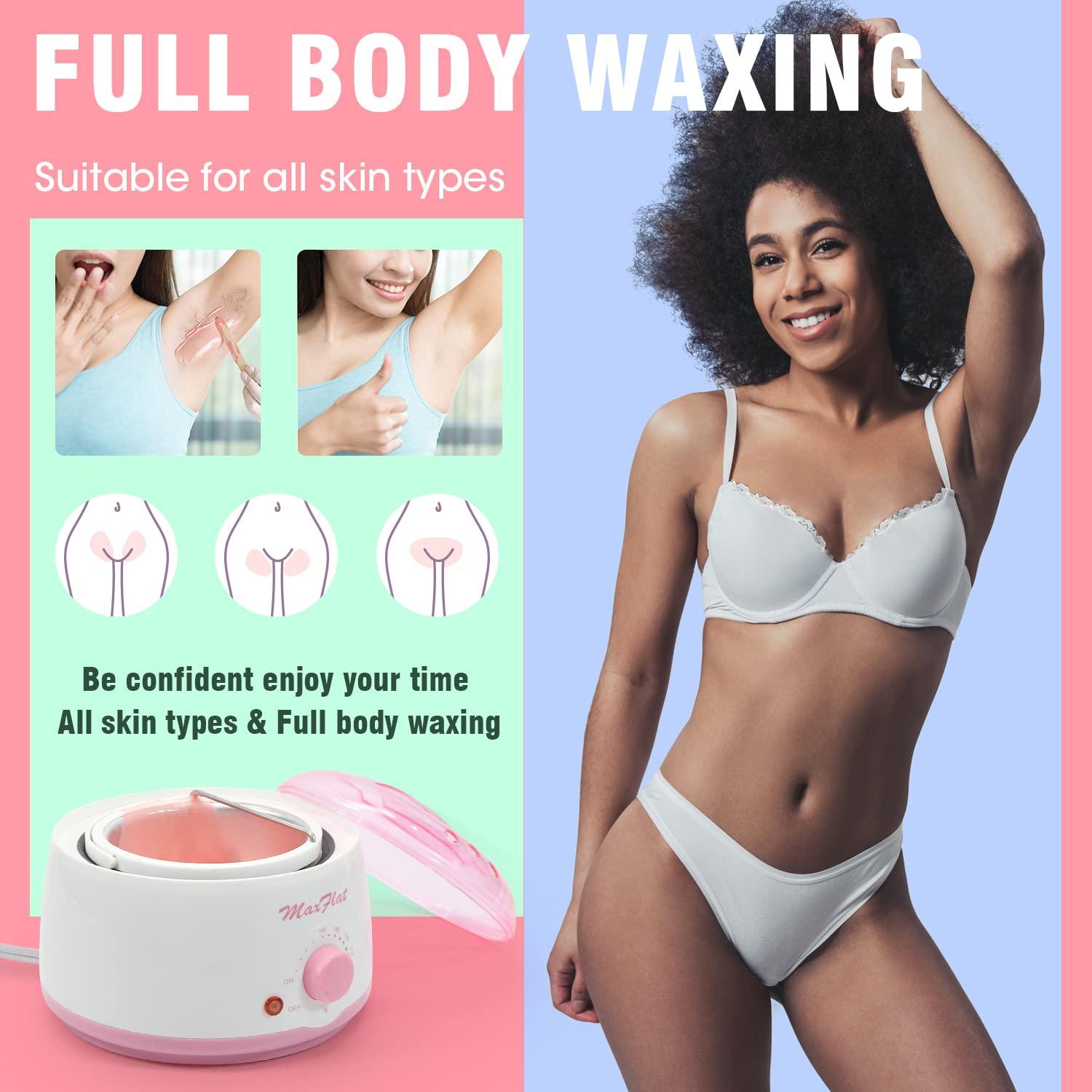 Wax Machine Hard Wax Kit for Hair Removal MaxFlat Wax Pot at Home