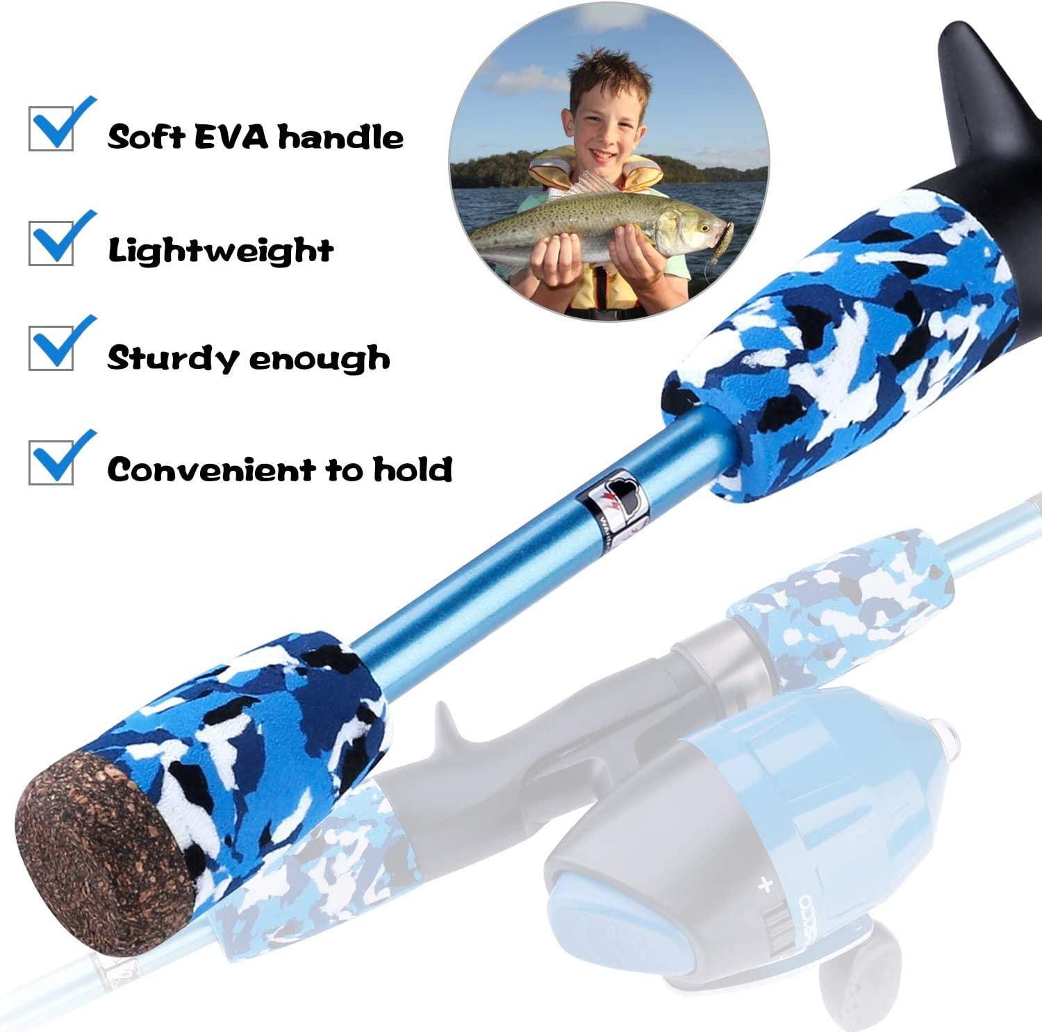 ERYUE Kids Fishing Rod and Reel Combo with Collapsible Fishing