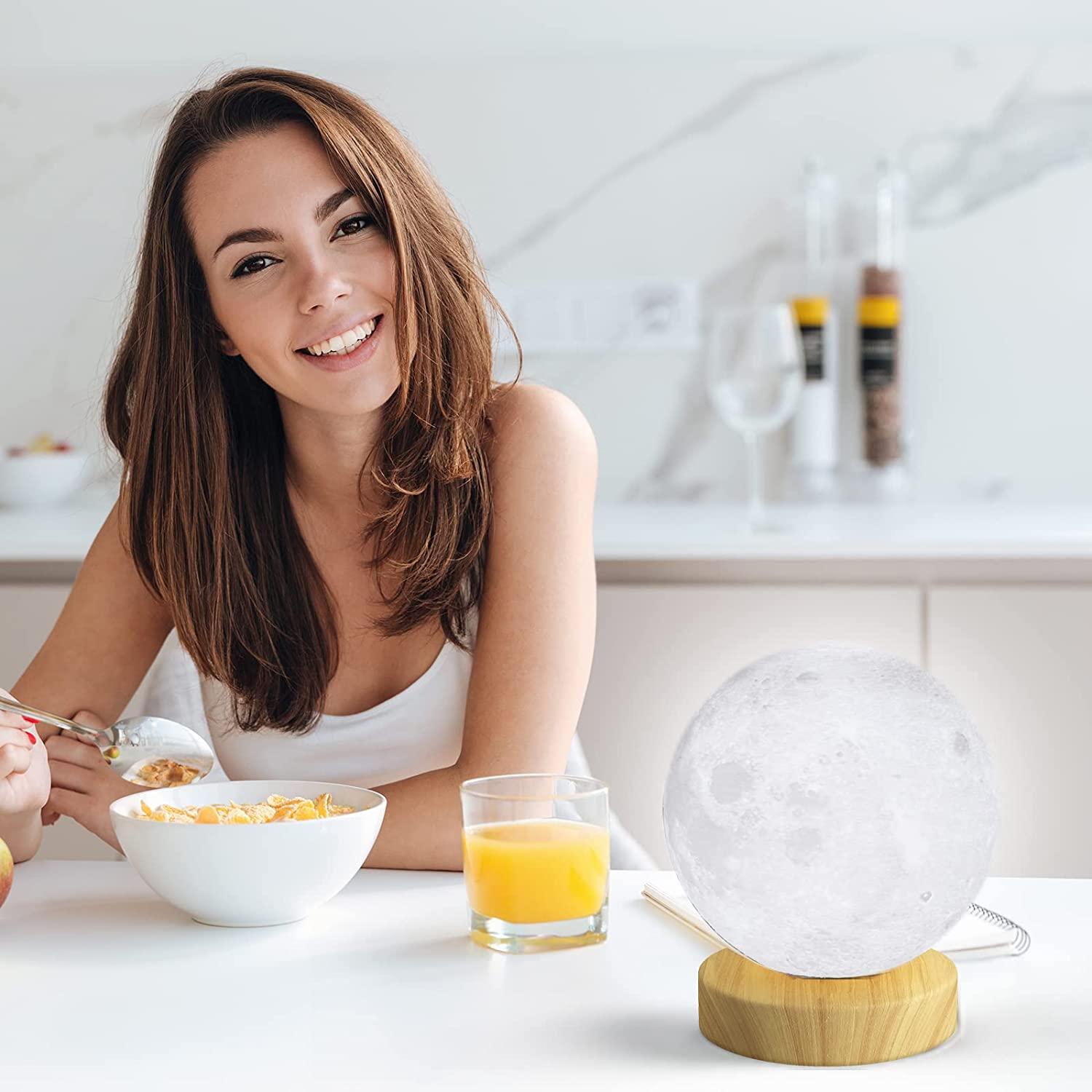 3D Printed Moon Desk Lamp 10000 LUX Mood Light Therapy Remote