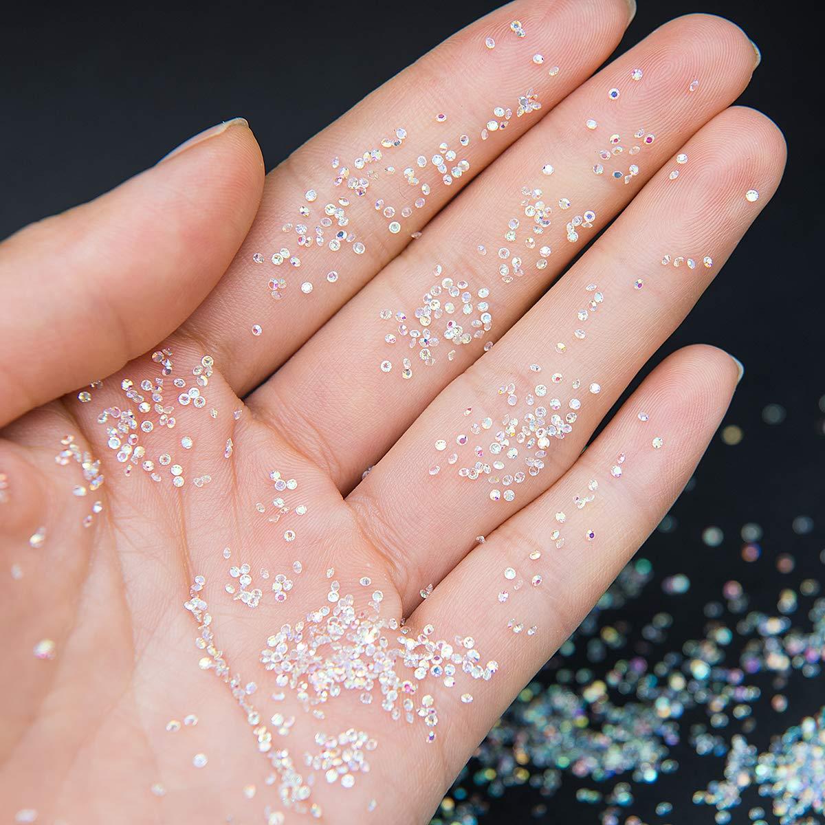 Opvise 1 Bottle Nail Ornament Luxury Harmless Gloss Mini Micro Rhinestone Sand Nail Art Gems for Manicure