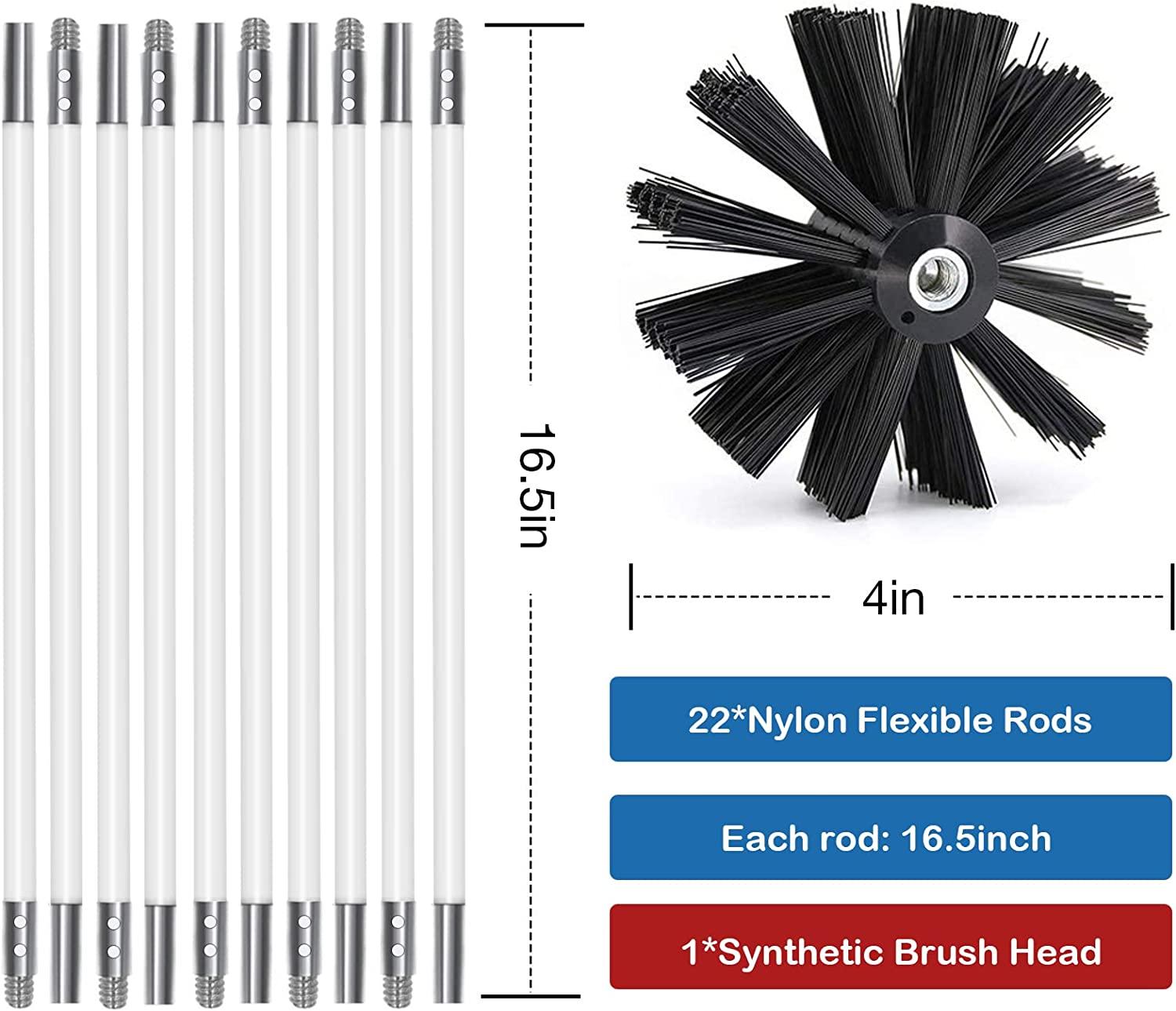 Sealegend 30 Feet Dryer Vent Cleaner Kit Lint Remover Fireplace Chimney