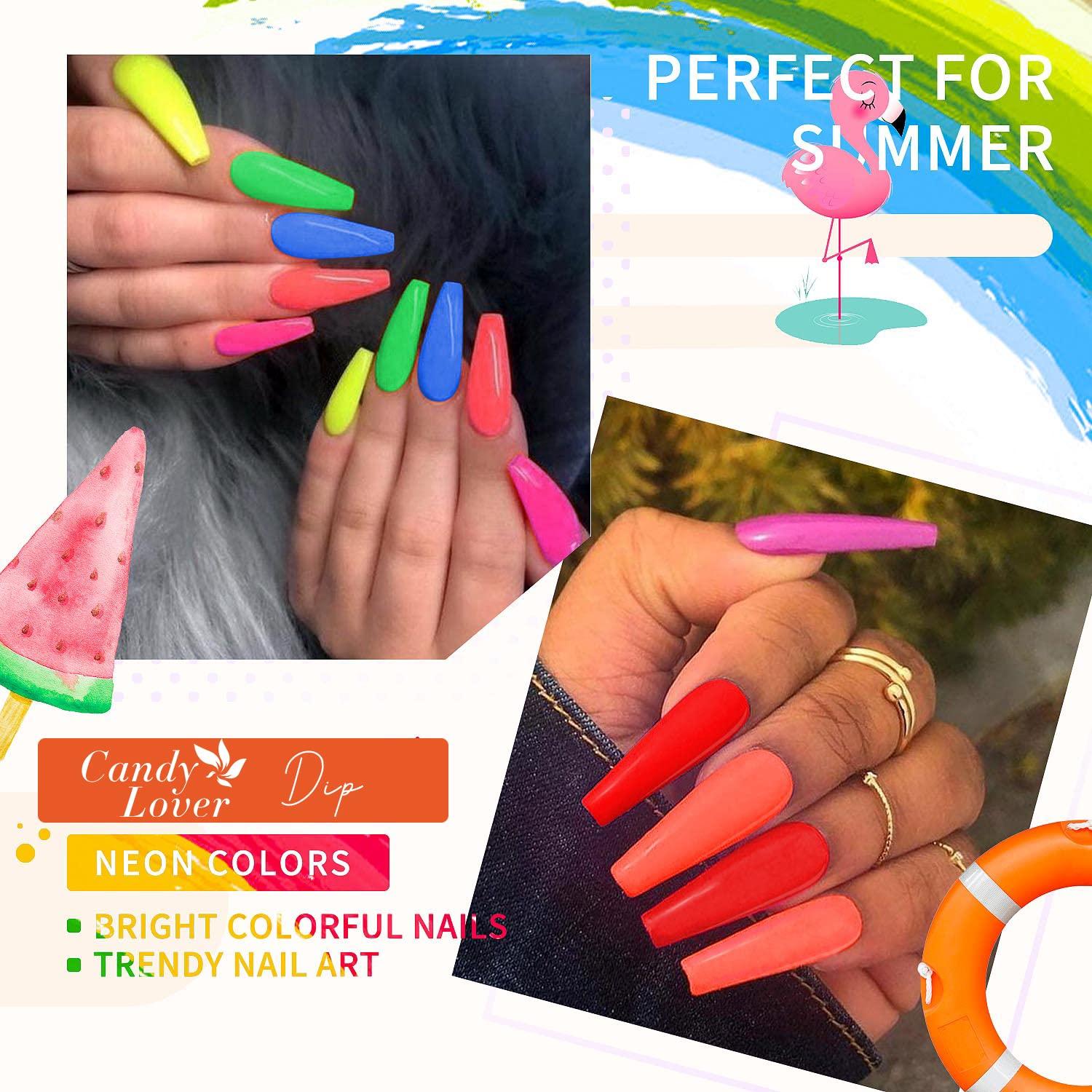 neon dipped nails
