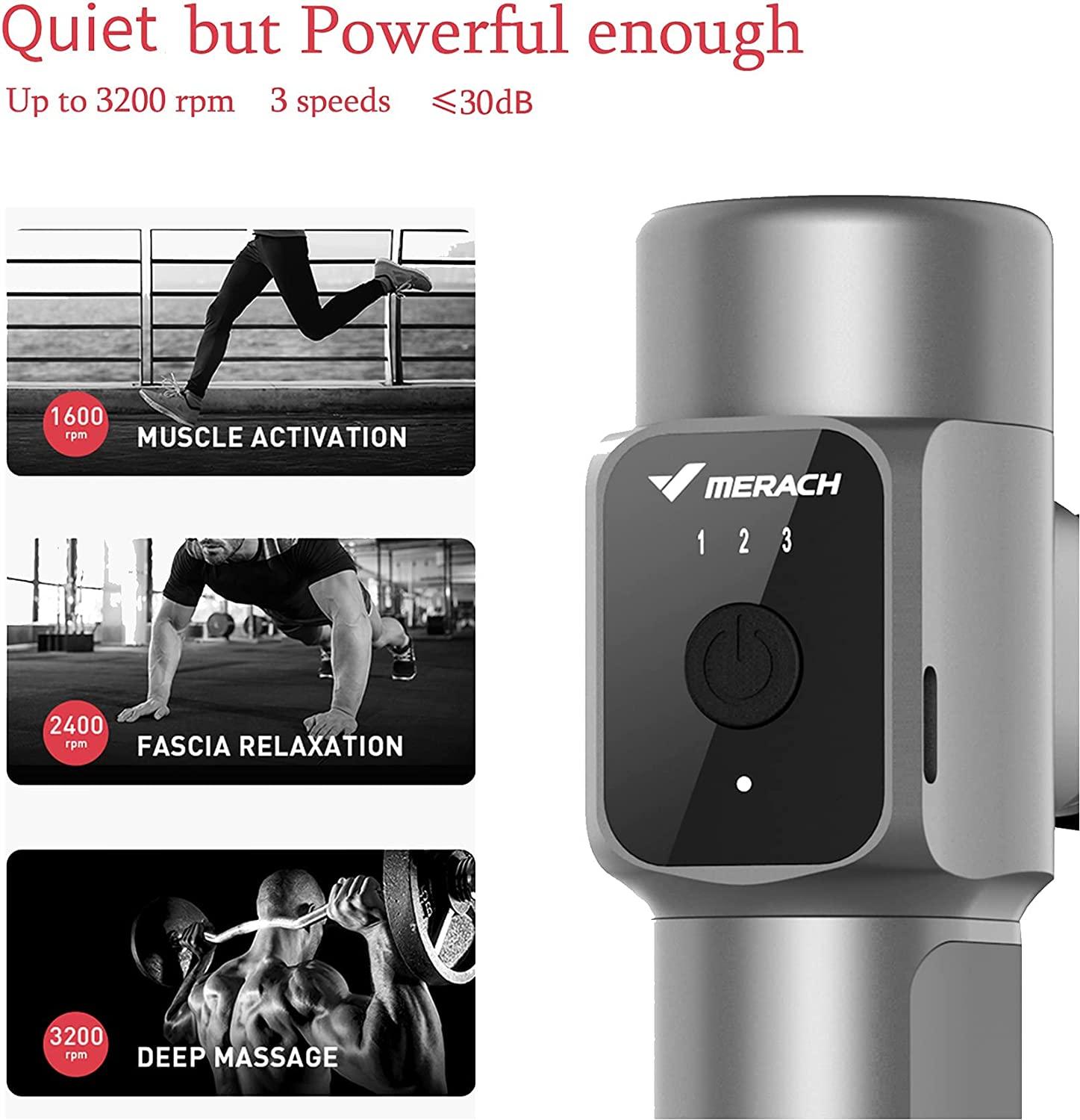 Merach Mini Massage Gun, Portable Percussion Muscle Massager Gun with