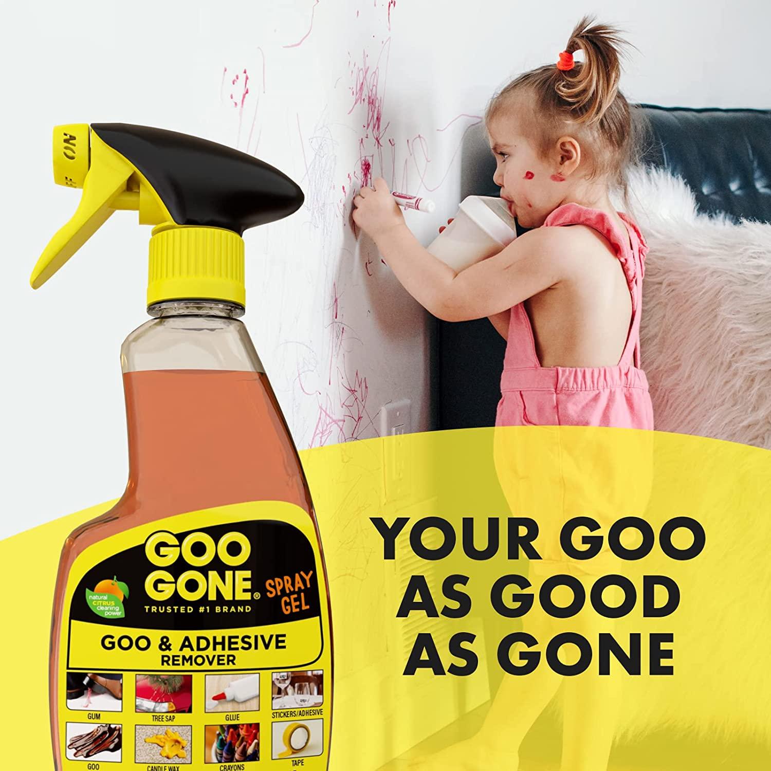 Goo Gone Adhesive Remover Spray Gel 2 Pack and Sticker Lifter