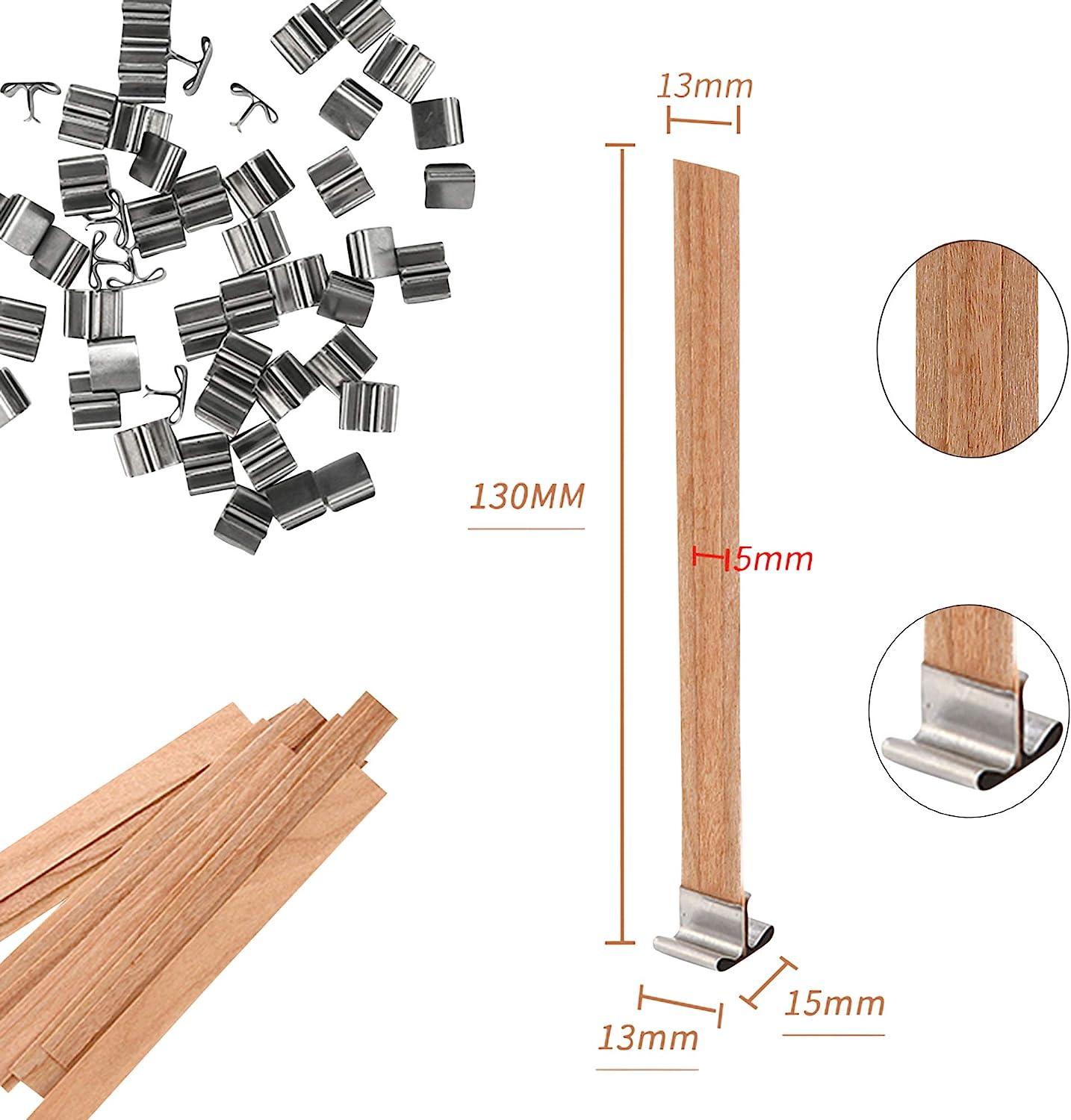 Wood Wicks for Candles Making NOOR 50 Pieces Smokeless Wooden Wicks