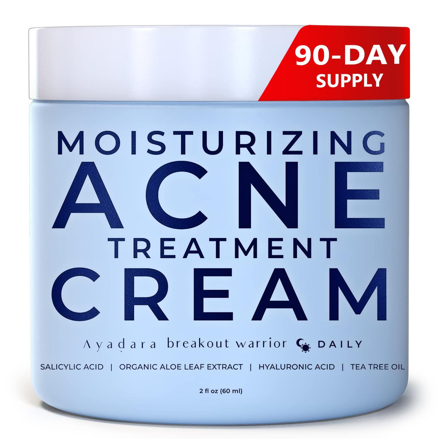 Moisturizing Acne Treatment Cream, Salicylic Acid Face Moisturizer for