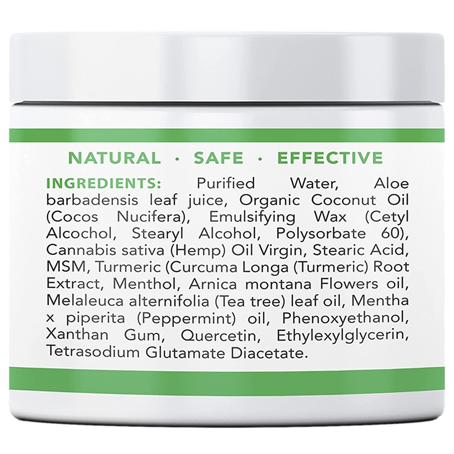 Hemp Cream Made in USA 8 oz New Increased Strength Formula Fast Acting Cream with Extra