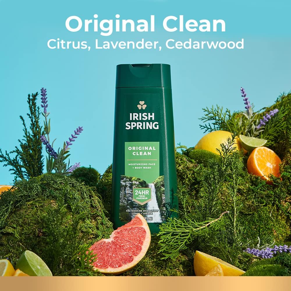 Irish Spring Original Clean Body Wash for Men 20 Fl Oz (Pack of 2