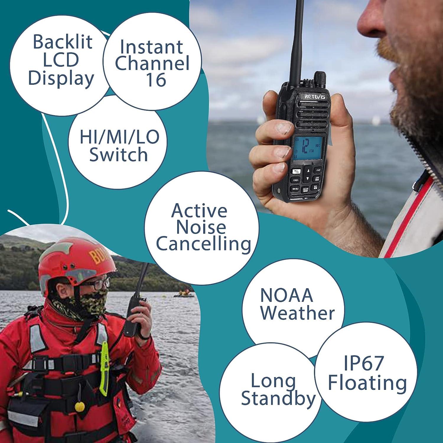 Retevis RM21 Handheld Floating Marine Radio with NOAA Weather