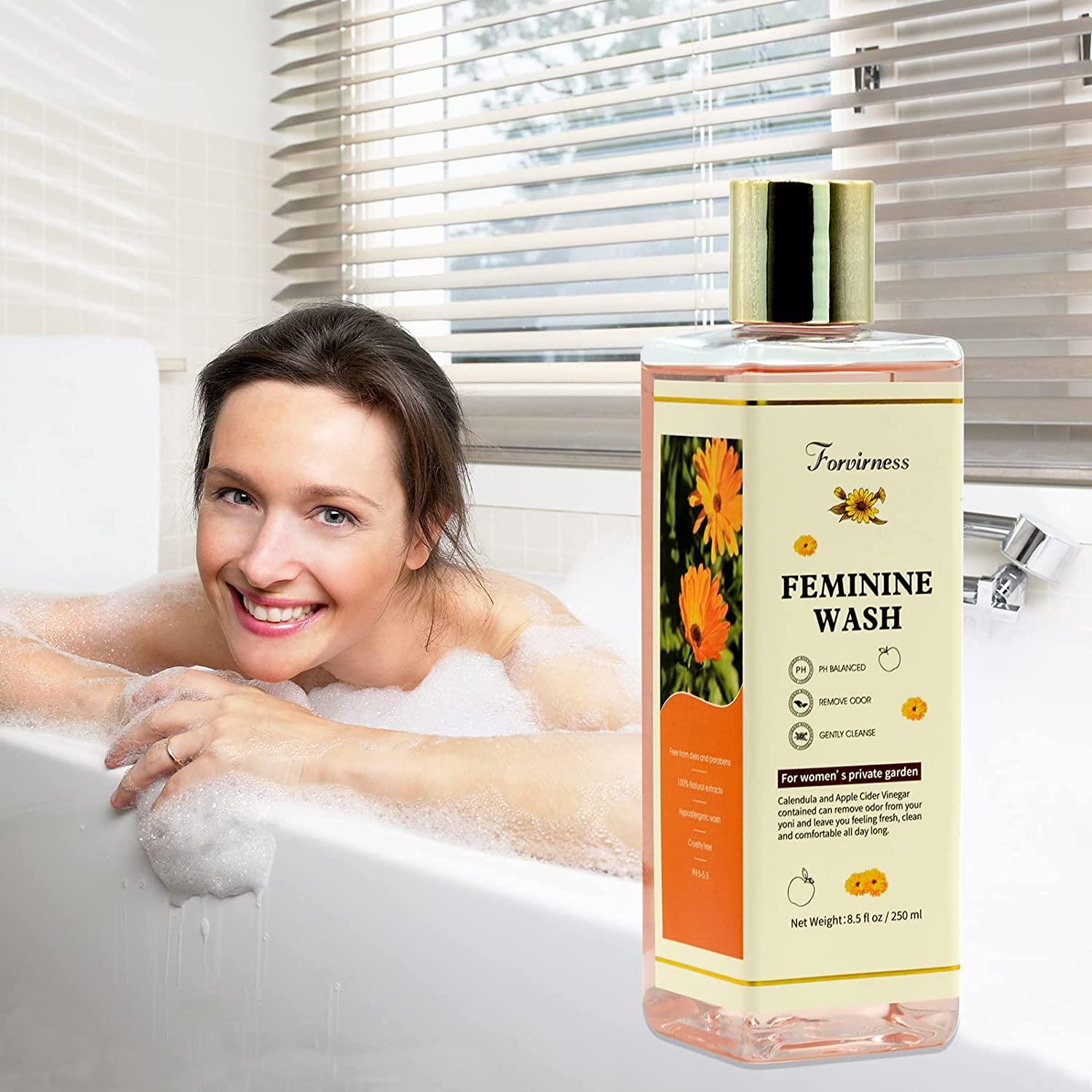 forvirness Natural Feminine Wash for Sensitive Skin pH Balanced Vaginal Wash with Calendula