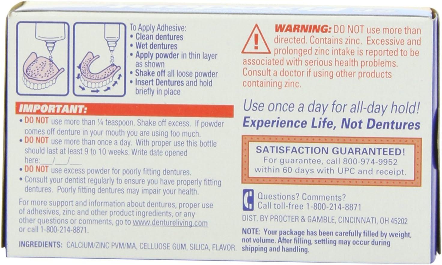 Fixodent Extra Hold Denture Adhesive Powder 1.6 oz Strong Hold and