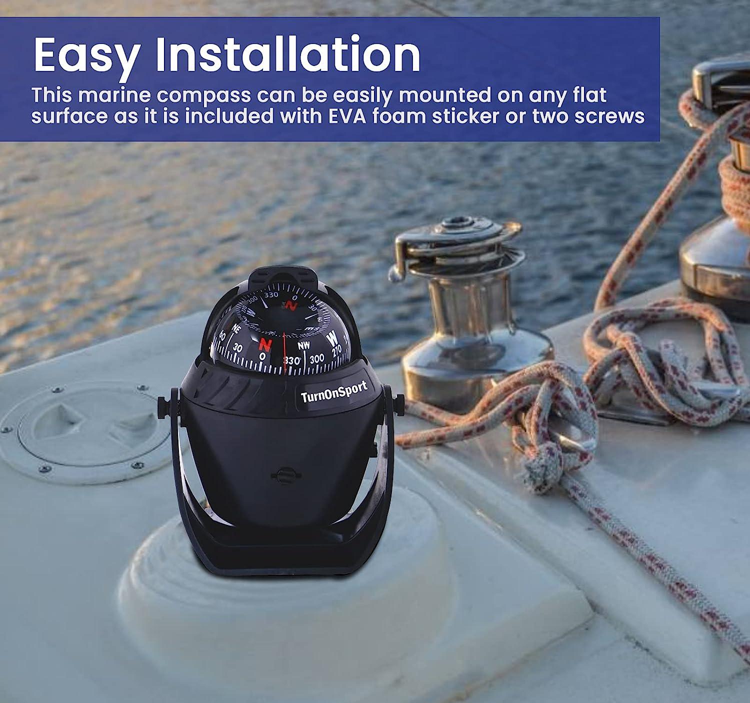 Boat Compass Dash Mount Flush Boating Compass Dashboard Suction