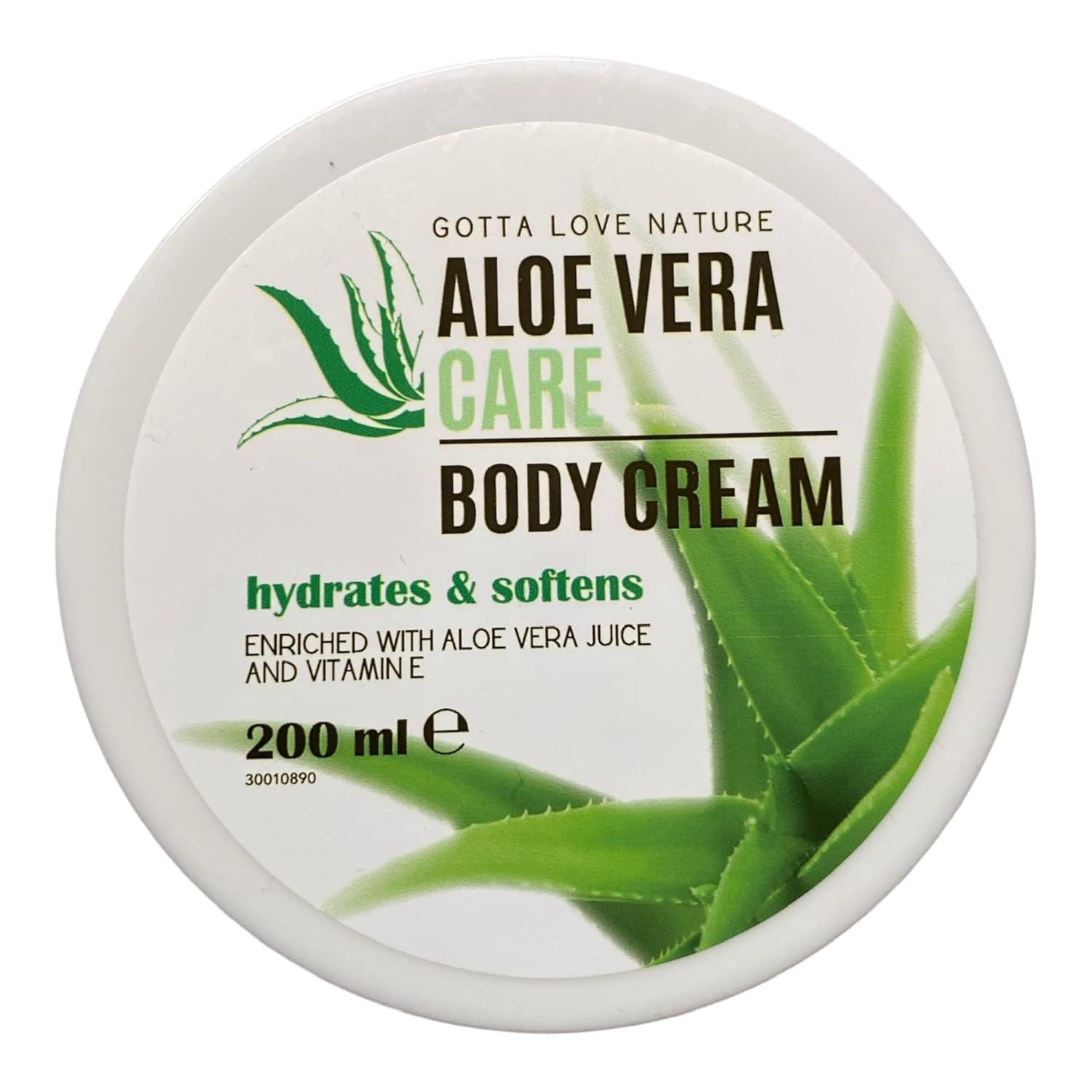 Shop Aloe Vera Body Cream with Vitamin E - Hydrating Vegan Skin Cream 200ml  | Buy Now with Express International Delivery | GoSupps.com