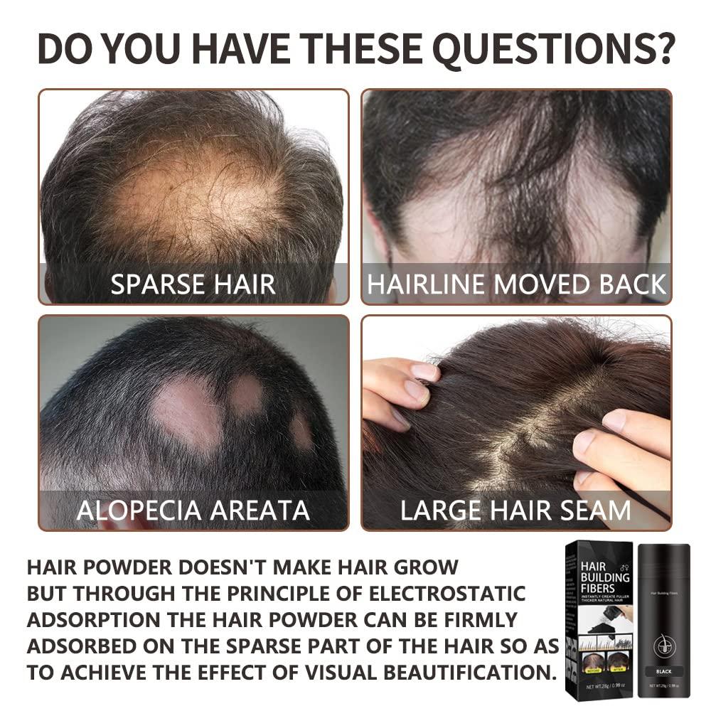 Hair Building Fibers Black Hair Filler Powder Hair Fibers for Thinning