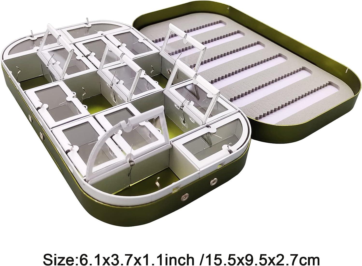 Eupheng Aluminum Fly Fishing Box Slit Foam Compartments Easy Grip
