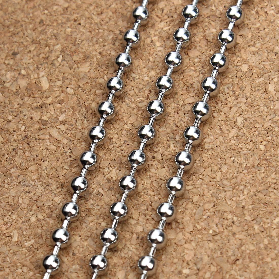 Tiparts 30 Feet Stainless Steel Ball Chains Necklace with 20pcs Connectors  Clasps,Silver Bead Chain Sets (Chain Width 2.4mm+20pcs connectors)