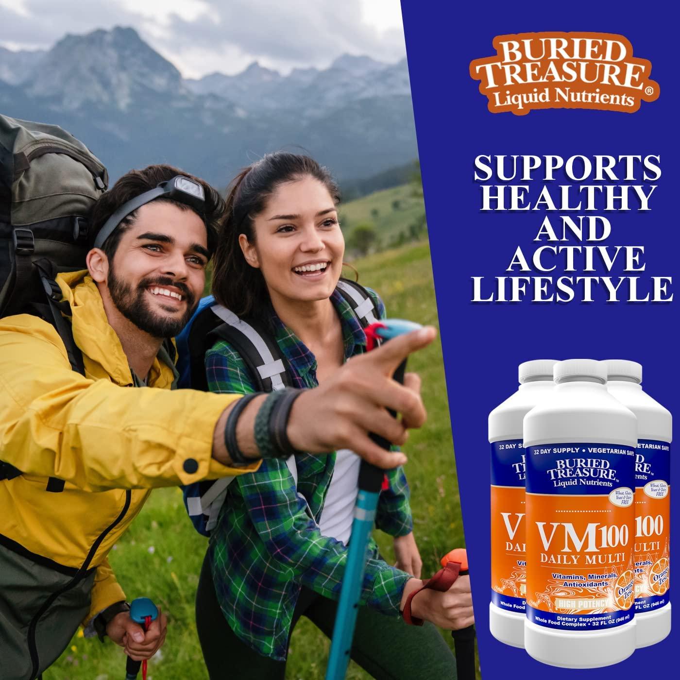 Buried Treasure VM100 Complete Daily Liquid Vitamins and Minerals plus