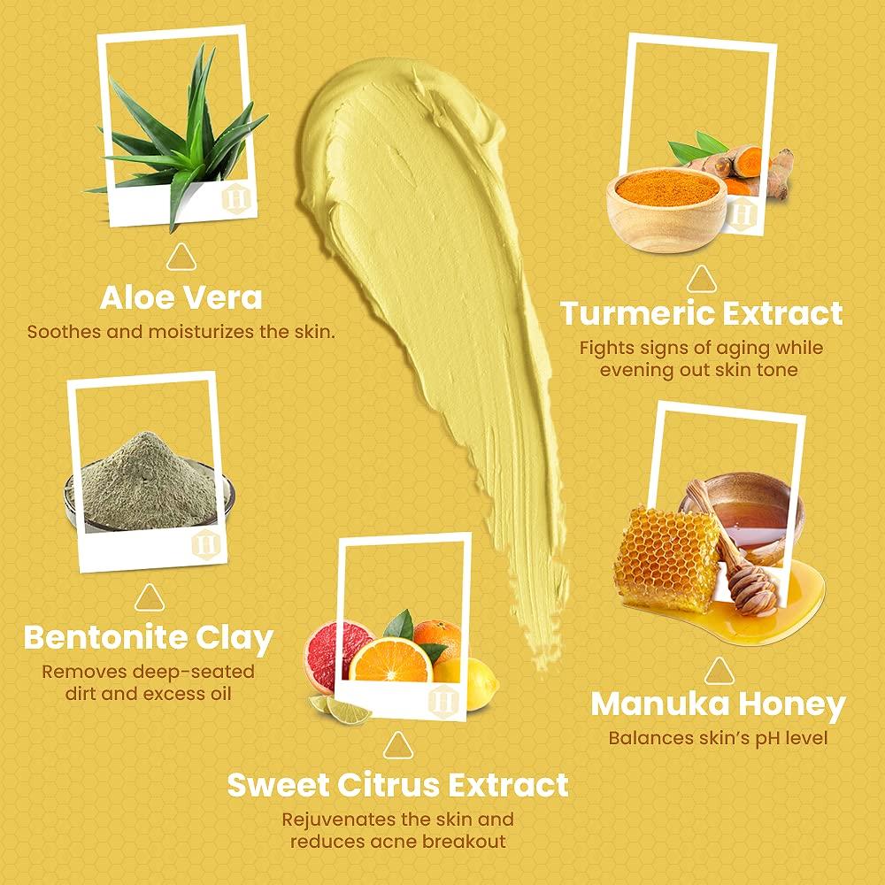 Organic Turmeric Face Mask for Sensitive Skin - Deep Cleansing &  Moisturizing with Manuka Honey, Kaolin Clay & Bentonite - 3oz | Buy Now  with Express International Delivery | GoSupps.com