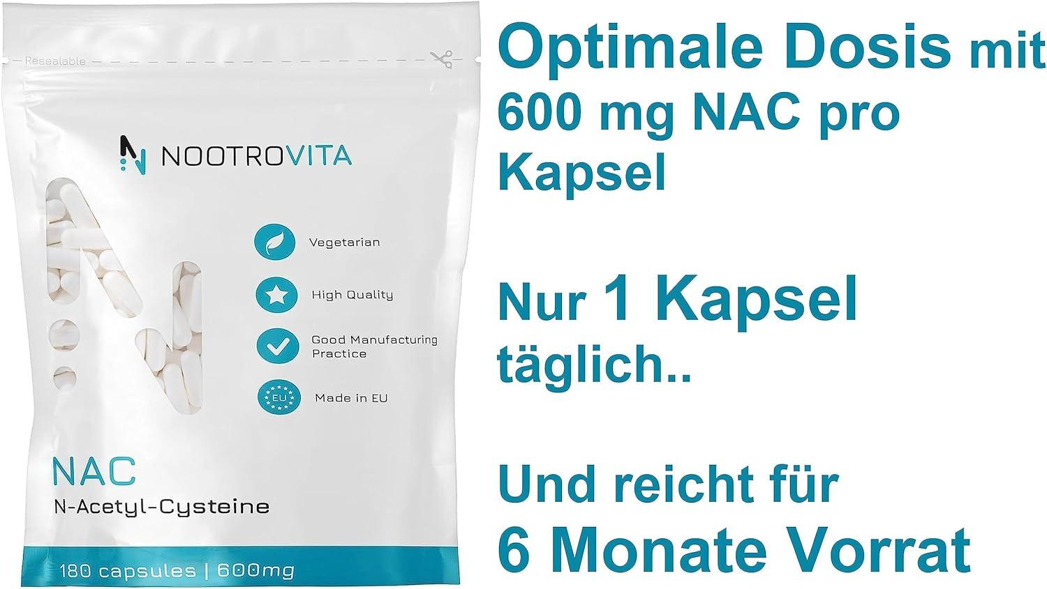 NAC N-ACETYL-CYSTEINE 180 Capsules 600mg Supplement (4 Bottles) £28.00