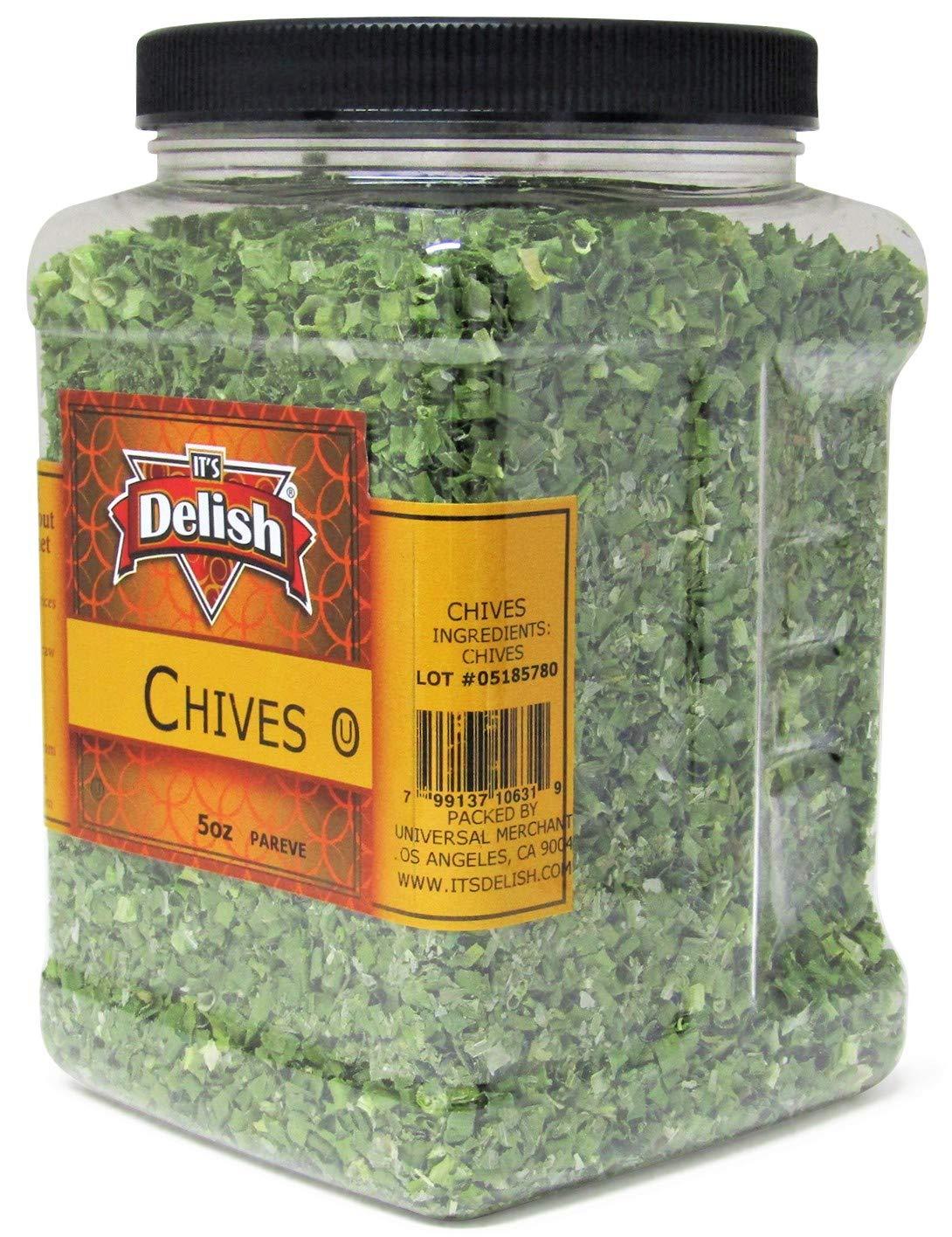 Dried Chives by It's Delish 5 oz Jumbo Reusable Container Premium
