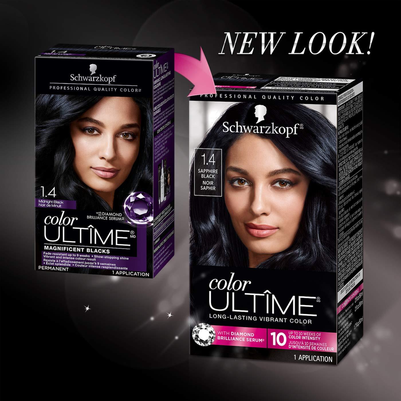 Schwarzkopf Color Ultime Hair Color Cream,  Sapphire Black (Packaging  May Vary)