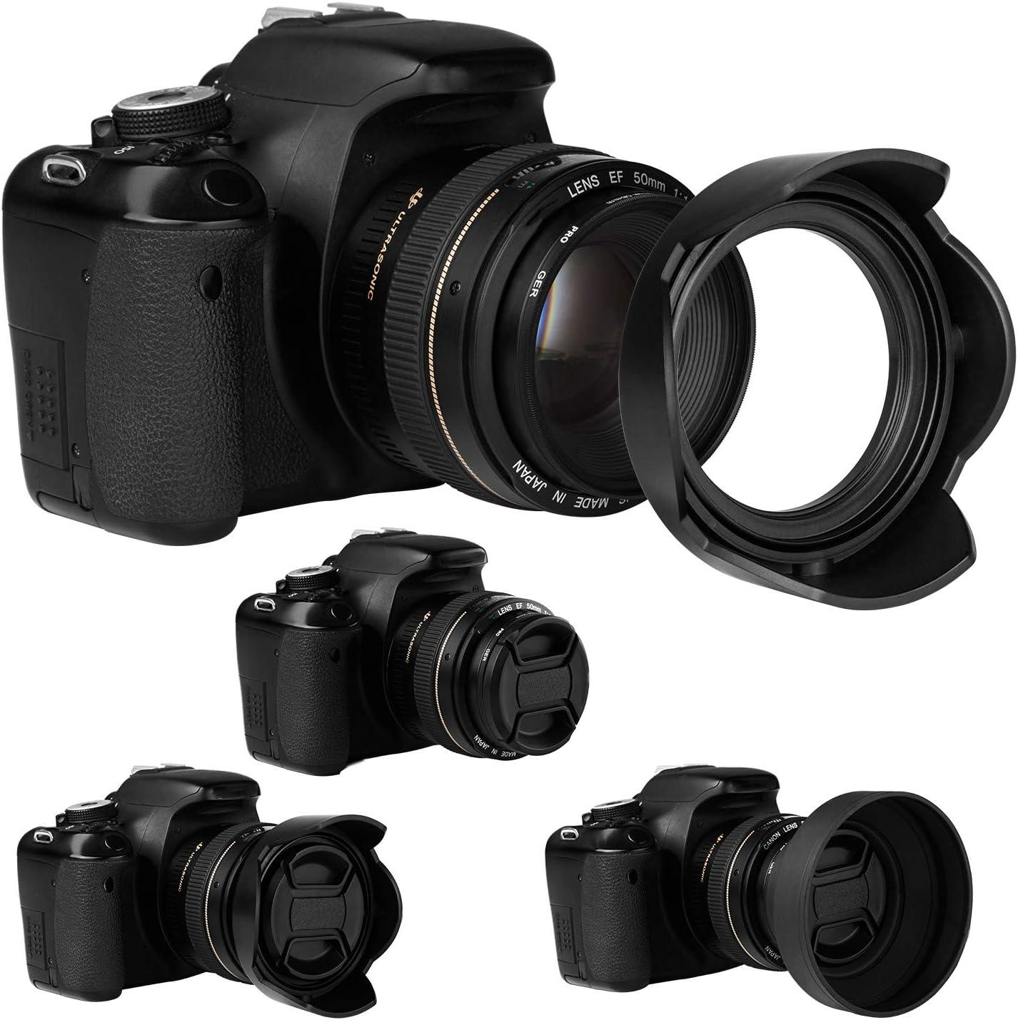 Cannon Rebel T7 58mm Lens Hood Kit For Canon DSLRs - Technical View