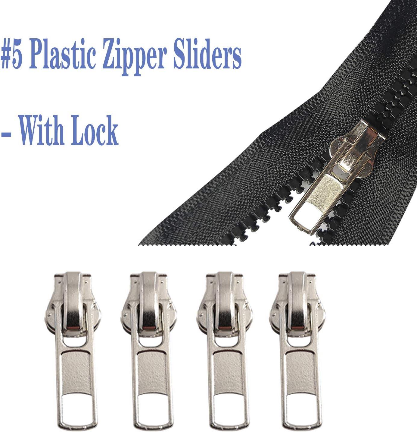 Meikeer 12 Pieces 5 Zipper Slider Repair Kits Black Bronze and Silver Zipper  Sliders Zipper Pull Replacement for Metal Plastic and Nylon Coil Jacket  Zippers