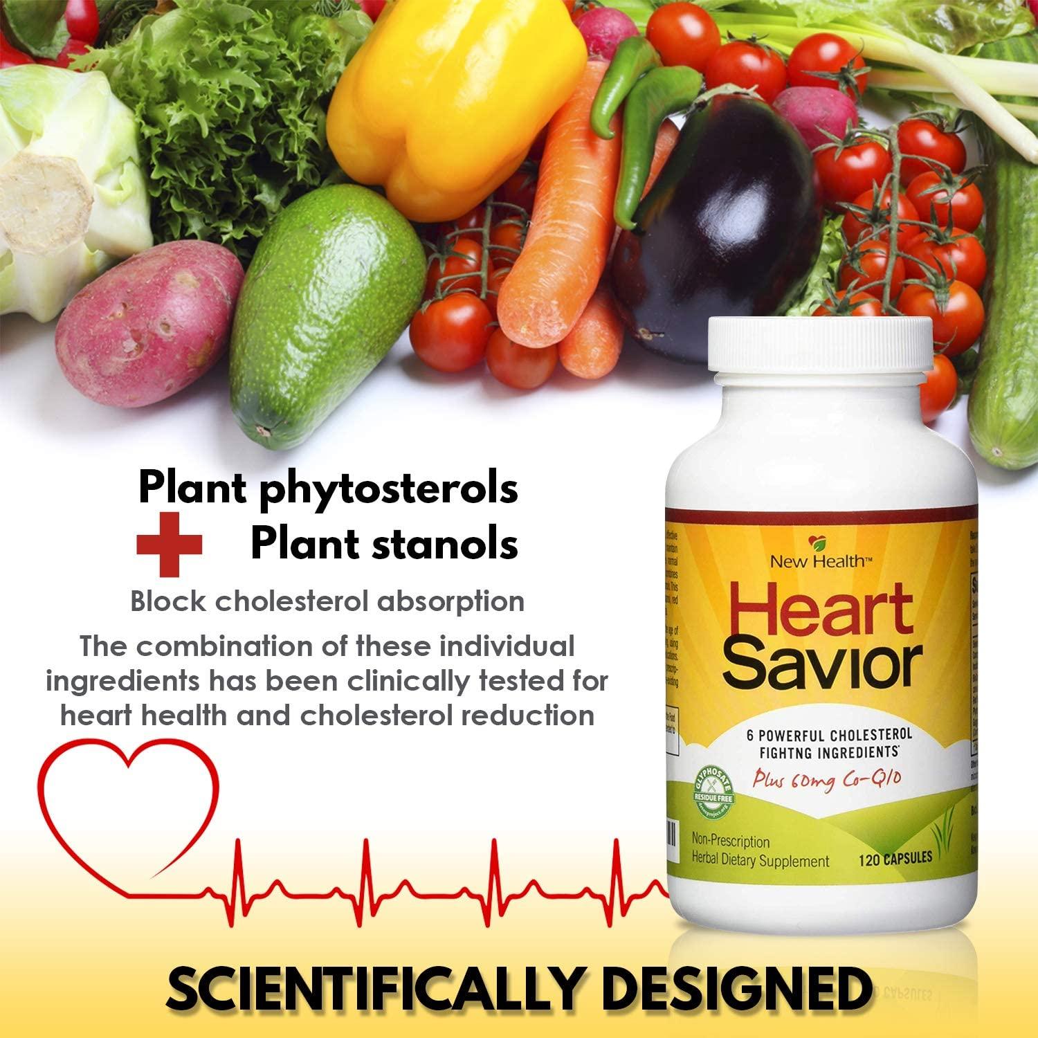 New Health HeartSavior Lower Cholesterol and Heart Health Supplement