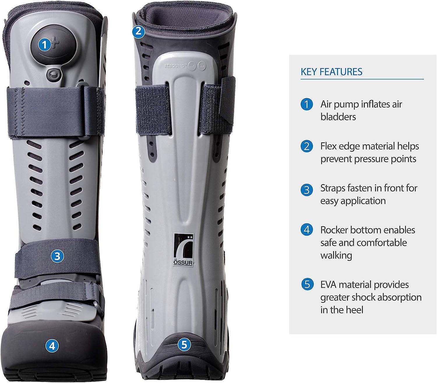 Ossur Rebound Air Walker Boot with Compression Adjustable Straps & Air