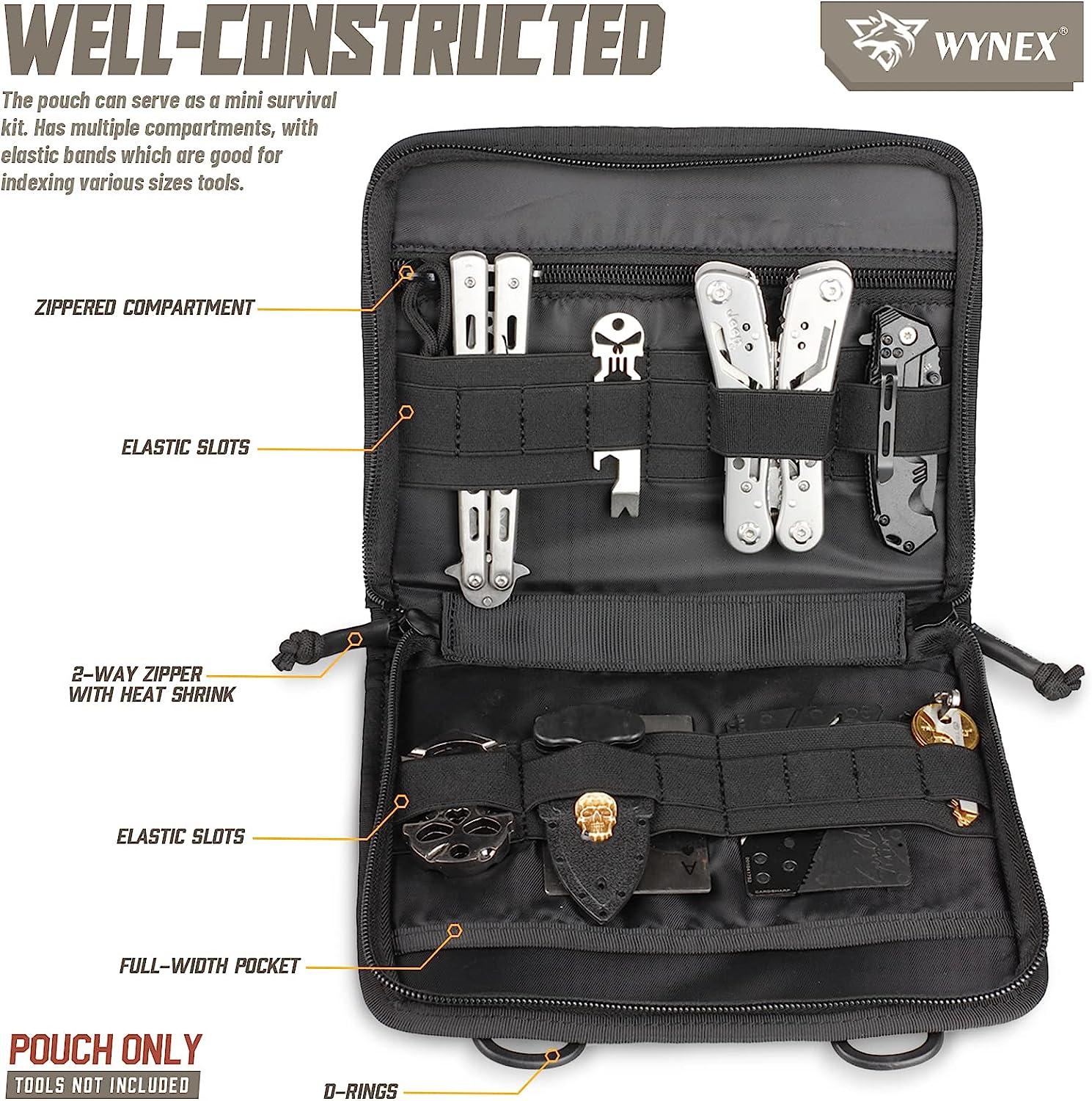 WYNEX Tactical Molle Admin Pouch, Upgrade Material Semi-Hidden Zipper &  1000D Tough Nylon EDC Utility Pouches Tools Bag EMT Utility Map Pocket,  IFAK