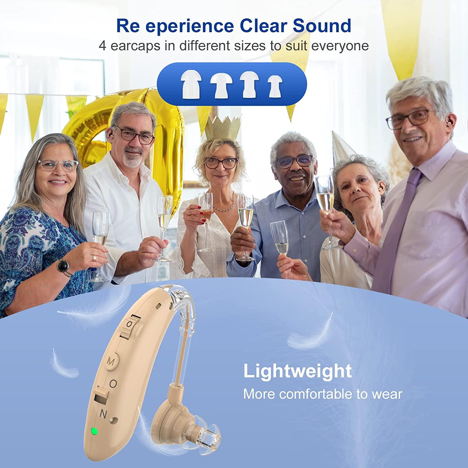 Rechargeable Noise Cancelling Hearing Aid for Seniors Digital